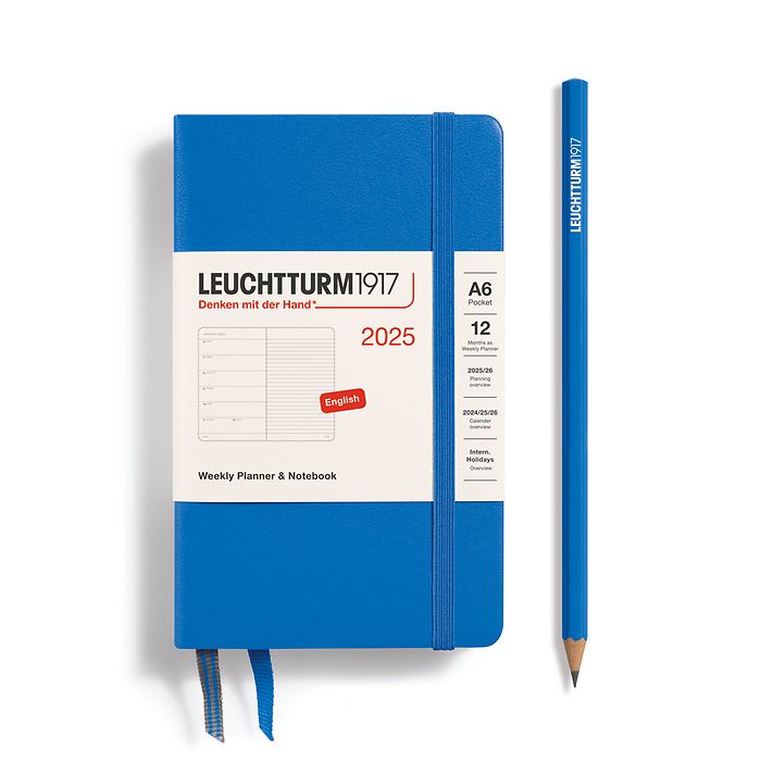 Agenda Semainier & Carnet Pocket (A6) 2025, Sky, Anglais