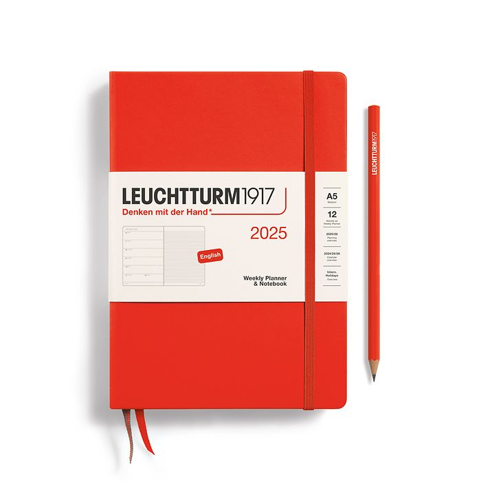 Agenda Semainier & Carnet Medium (A5) 2025, Lobster, Anglais