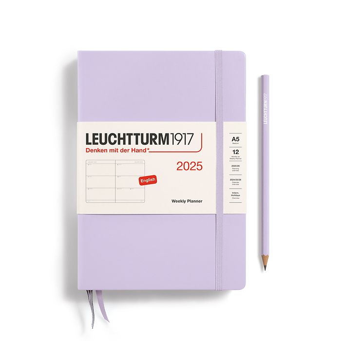 Agenda Semainier Medium (A5) 2025, Lilac, Anglais