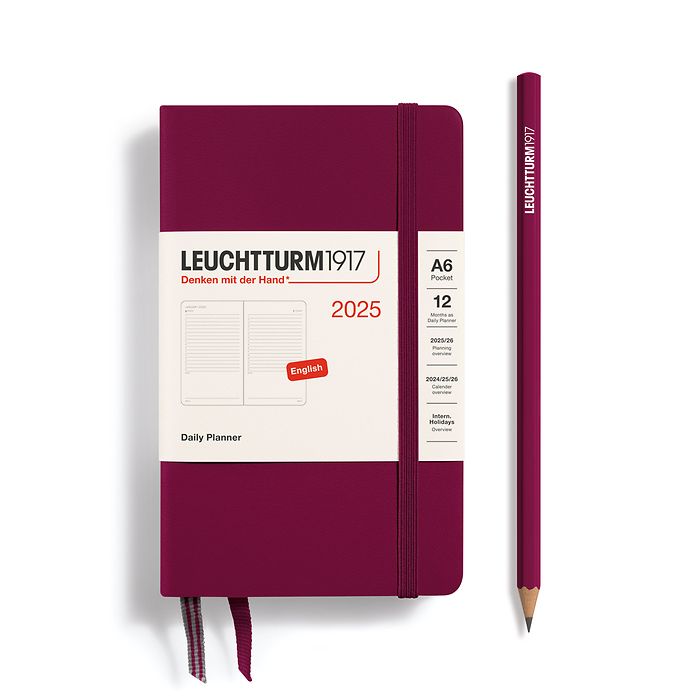 Agenda Journalier Pocket (A6)  2025, Port Red, Anglais