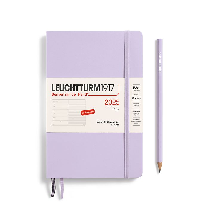 Agenda Semainier & Carnet Paperback (B6+) 2025, Couverture souple, Lilac, Français