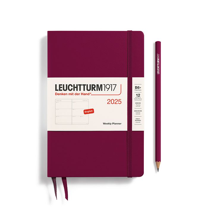 Agenda Semainier Paperback (B6+) 2025, Port Red, Anglais